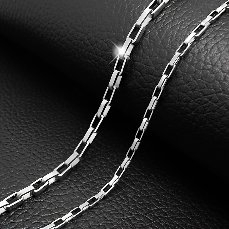 Stainless Steel Necklace Modern Minimalist Box Chain Unisex Jewelry